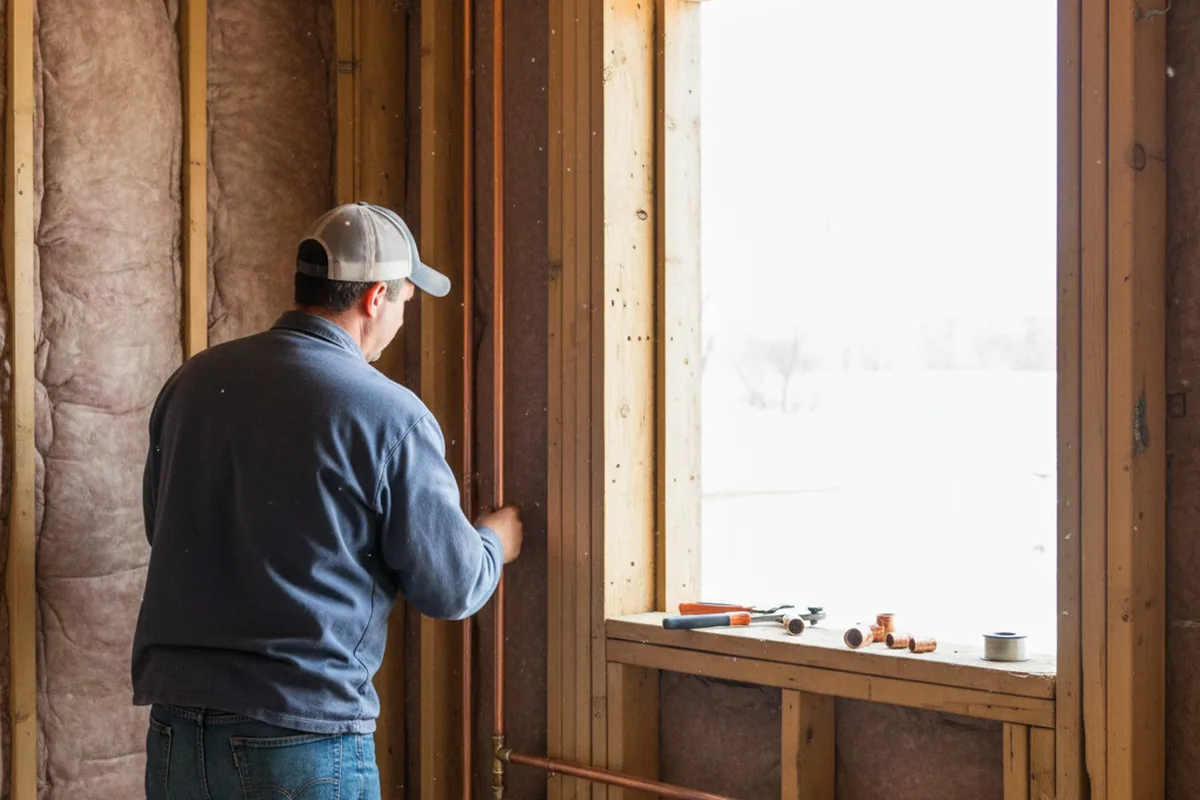 Licensed plumber running new copper supply lines in a Bennettsville home